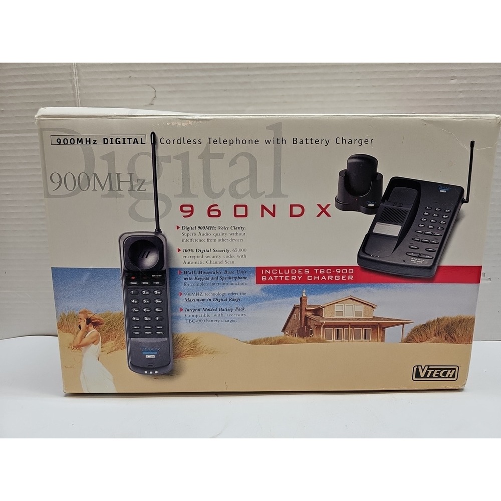 VTECH 900 MHZ DIGITAL CORDLESS TELEPHONE MODEL 960NDX With Battery Charger